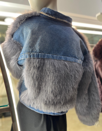 SUNİ KÜRK DETAYLI TASARIM KOT CEKET