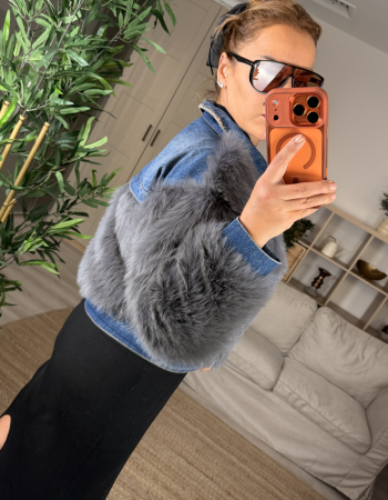 SUNİ KÜRK DETAYLI TASARIM KOT CEKET