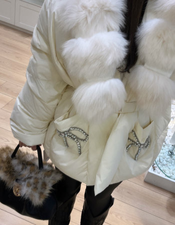 KÜRK DETAYLI İTALYAN PREMİUM MONT KREM