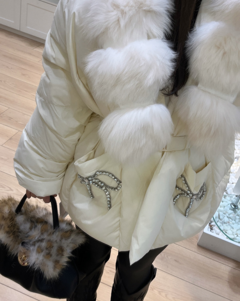 KÜRK DETAYLI İTALYAN PREMİUM MONT KREM