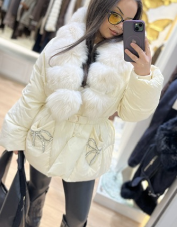 KÜRK DETAYLI İTALYAN PREMİUM MONT KREM