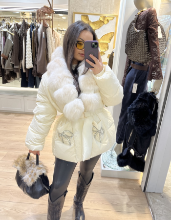 KÜRK DETAYLI İTALYAN PREMİUM MONT KREM