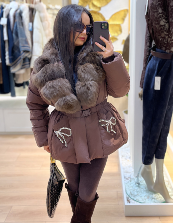 KÜRK DETAYLI İTALYAN PREMIUM MONT KAHVE