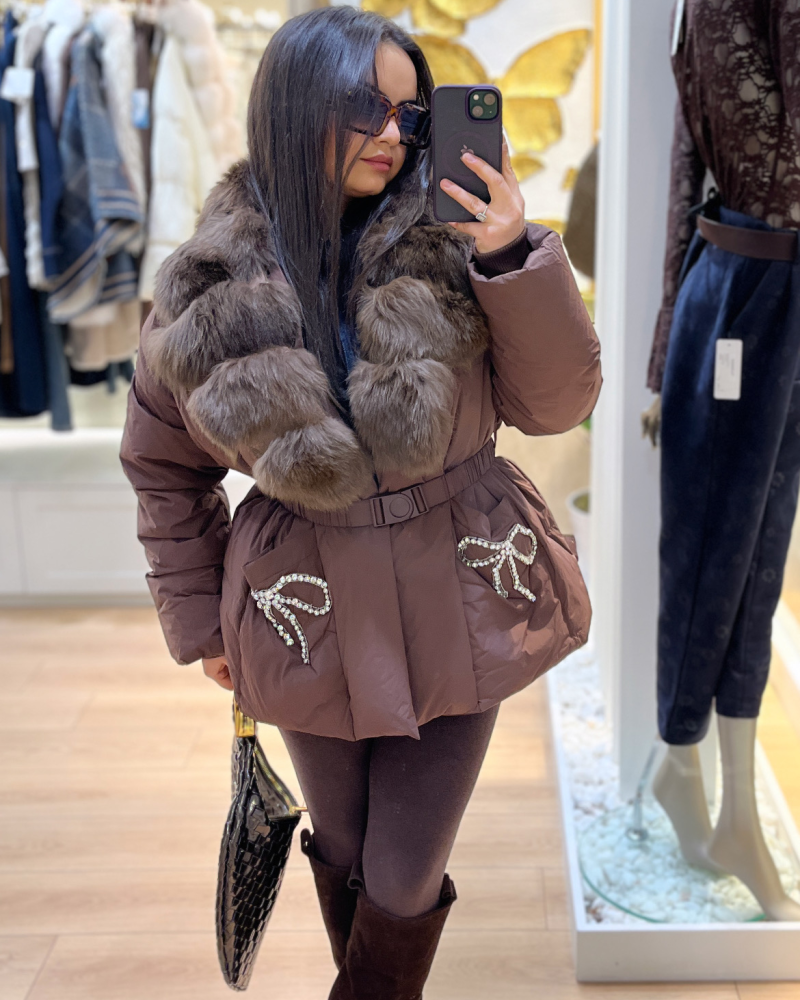 KÜRK DETAYLI İTALYAN PREMIUM MONT KAHVE