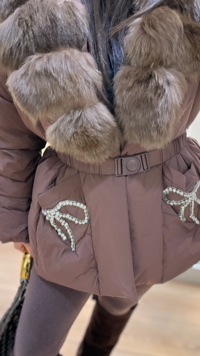 KÜRK DETAYLI İTALYAN PREMIUM MONT KAHVE