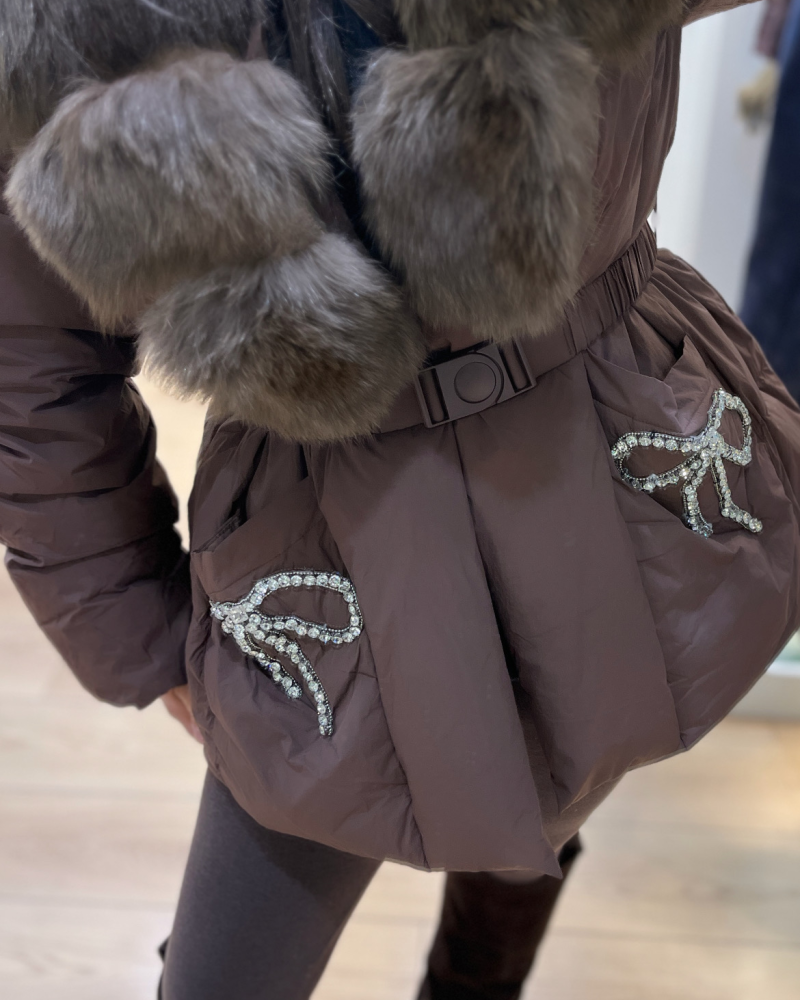 KÜRK DETAYLI İTALYAN PREMIUM MONT KAHVE