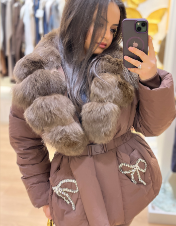 KÜRK DETAYLI İTALYAN PREMIUM MONT KAHVE