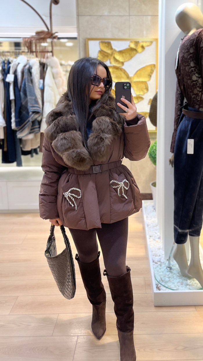 KÜRK DETAYLI İTALYAN PREMIUM MONT KAHVE KÜRK DETAYLI İTALYAN PREMIUM MONT KAHVE