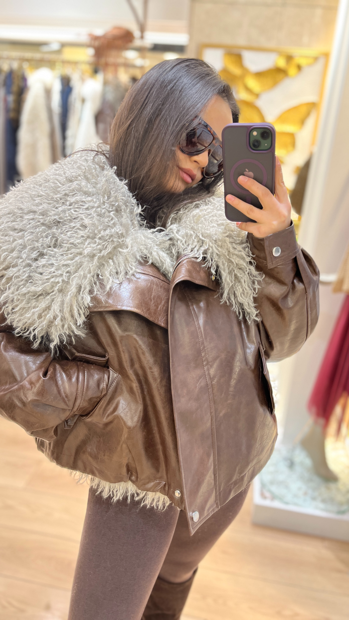 KÜRK YELEKLİ DERİ İTALYAN MONT