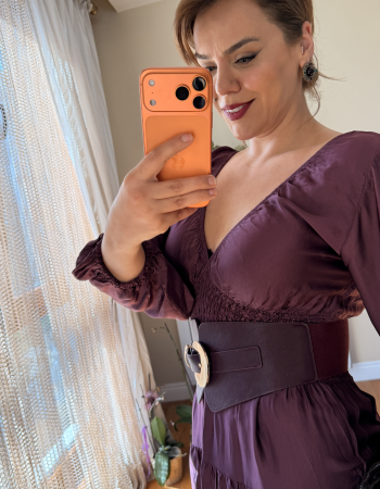 İTALY İPEK DOKULU SATEN ELBİSE MÜRDÜM