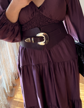 İTALY İPEK DOKULU SATEN ELBİSE MÜRDÜM