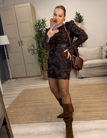 PARİS NİGHT ELBİSE KAHVERENGİ