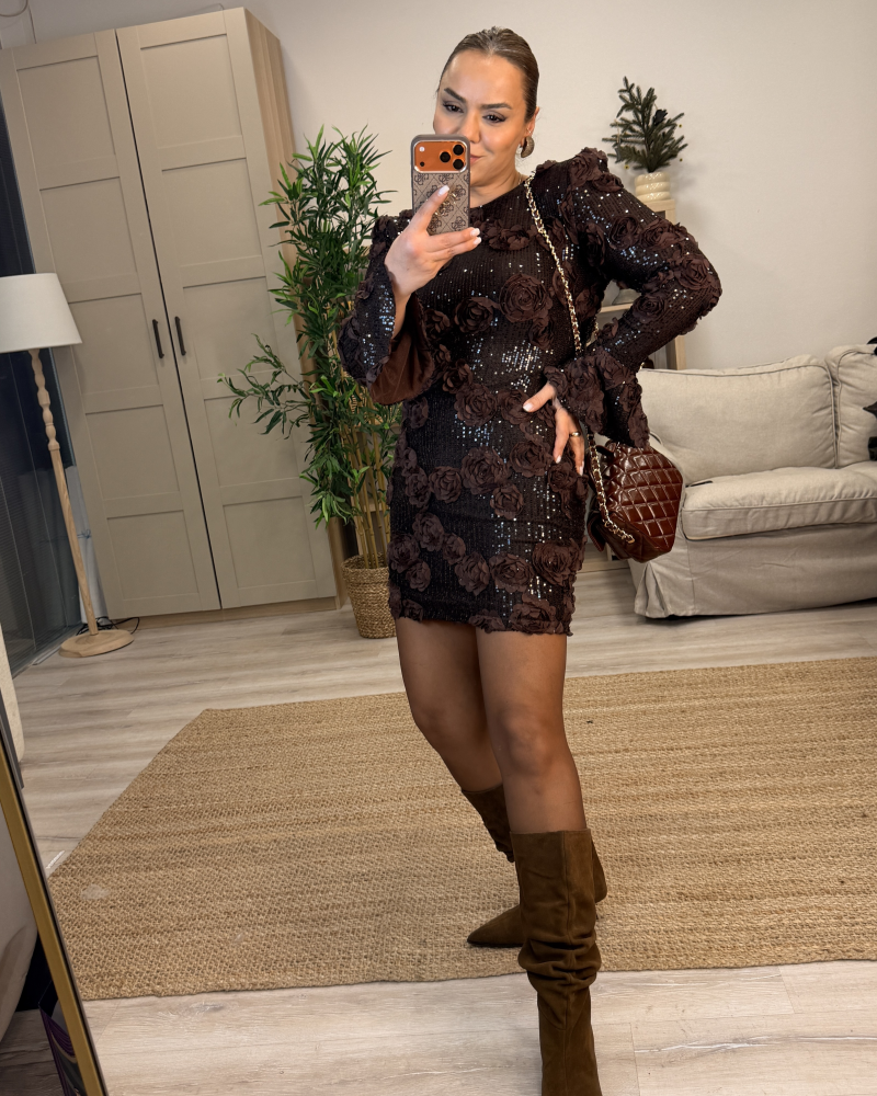 PARİS NİGHT ELBİSE KAHVERENGİ