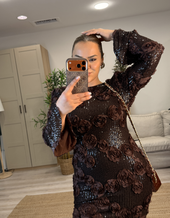 PARİS NİGHT ELBİSE KAHVERENGİ