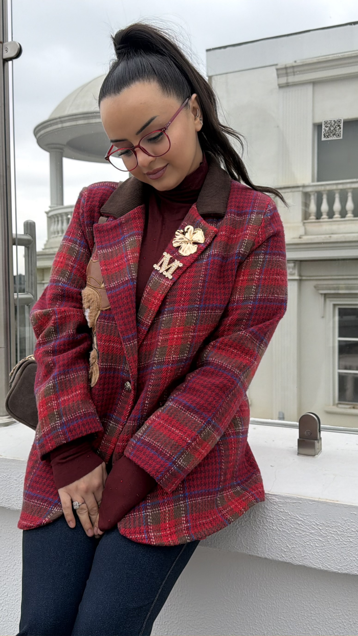 EKOSE RED BLAZER CEKET