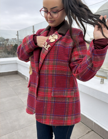 EKOSE RED BLAZER CEKET EKOSE RED BLAZER CEKET