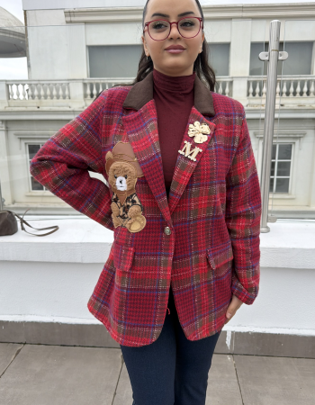 EKOSE RED BLAZER CEKET EKOSE RED BLAZER CEKET