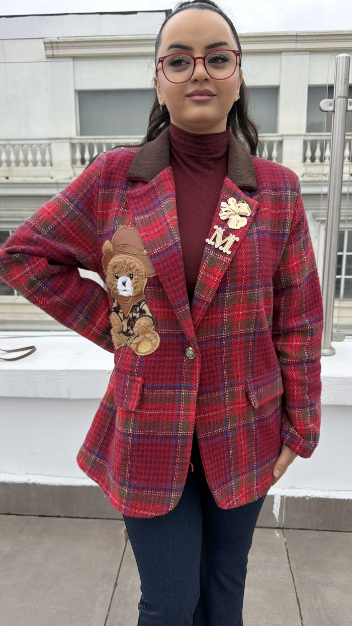 EKOSE RED BLAZER CEKET