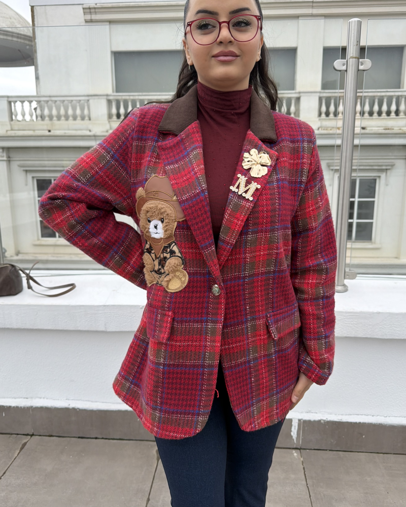 EKOSE RED BLAZER CEKET EKOSE RED BLAZER CEKET