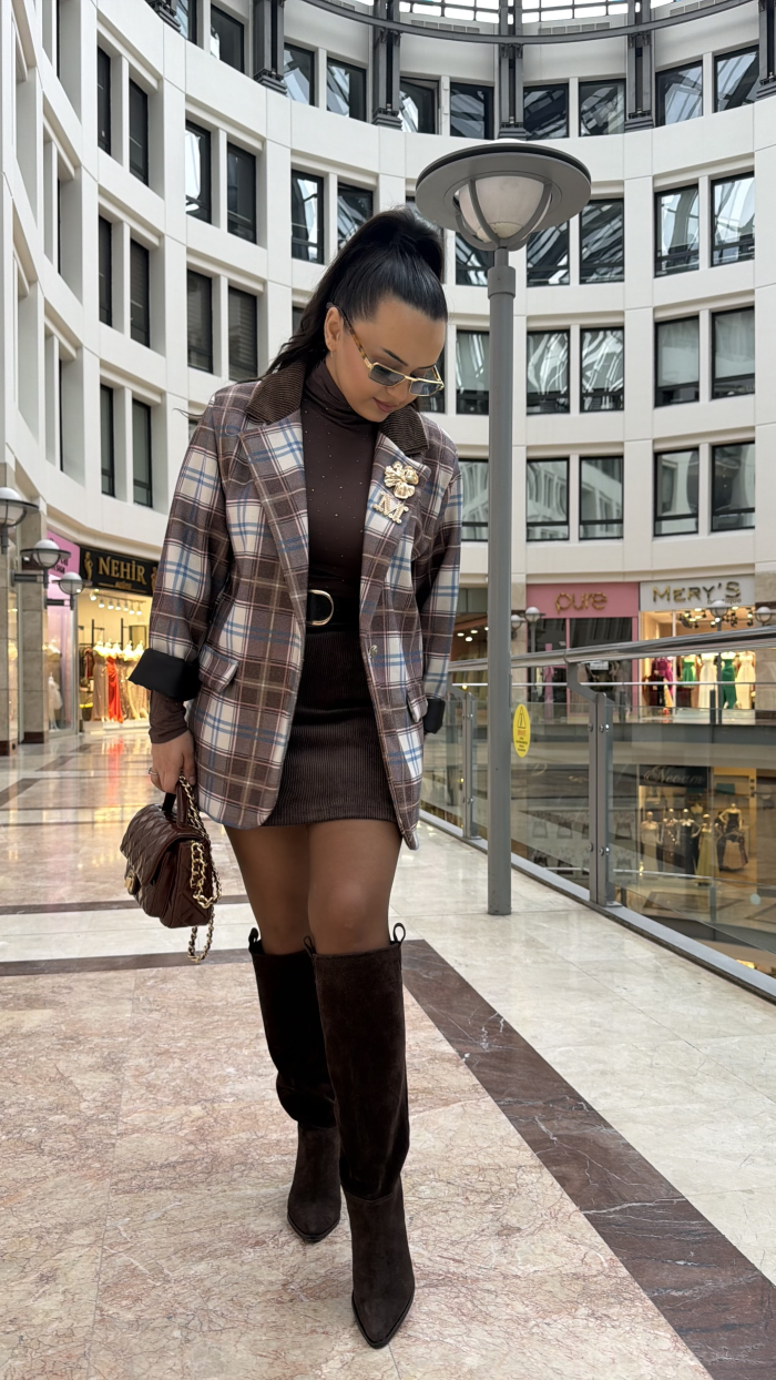 EKOSE BLAZER BLUE BROWN