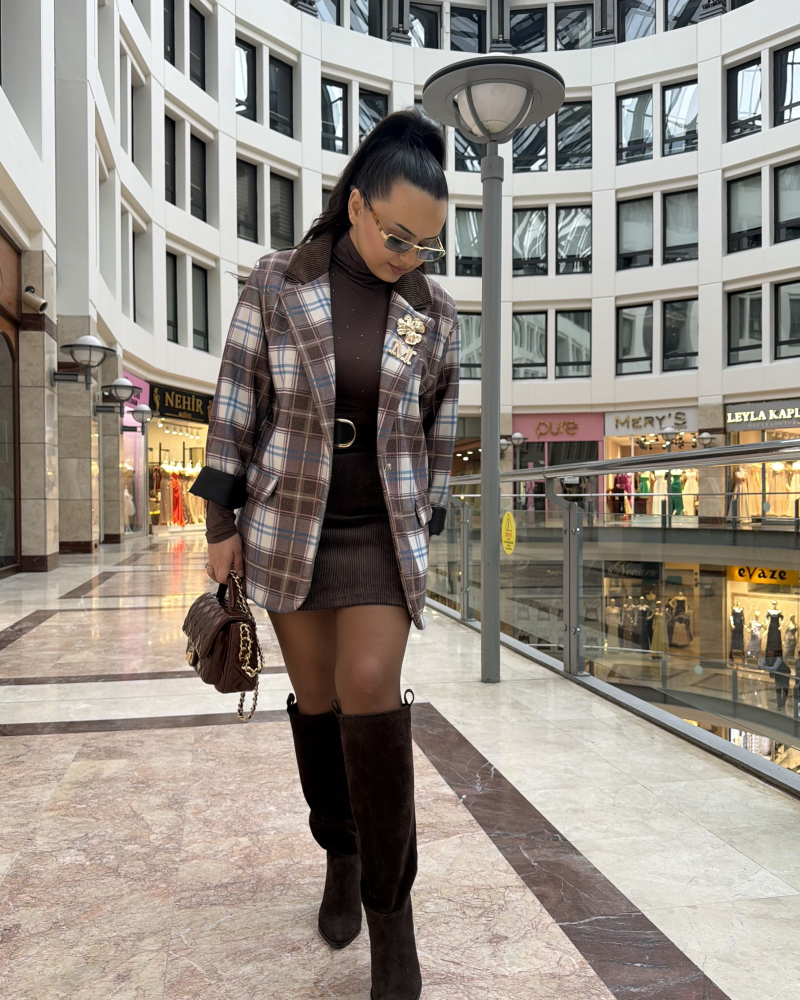 EKOSE BLAZER BLUE BROWN