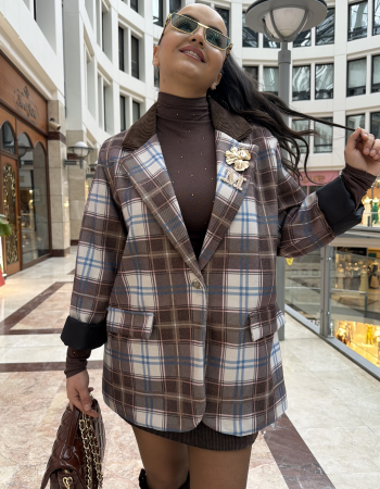 EKOSE BLAZER BLUE BROWN