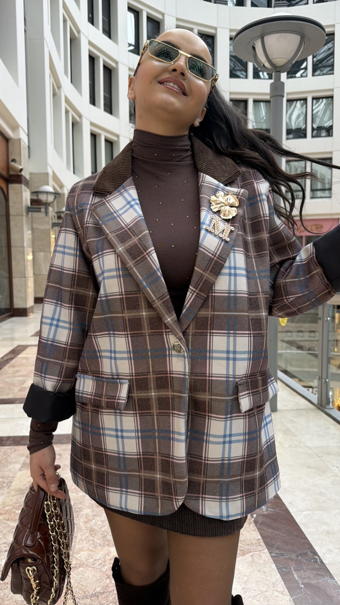 EKOSE BLAZER BLUE BROWN