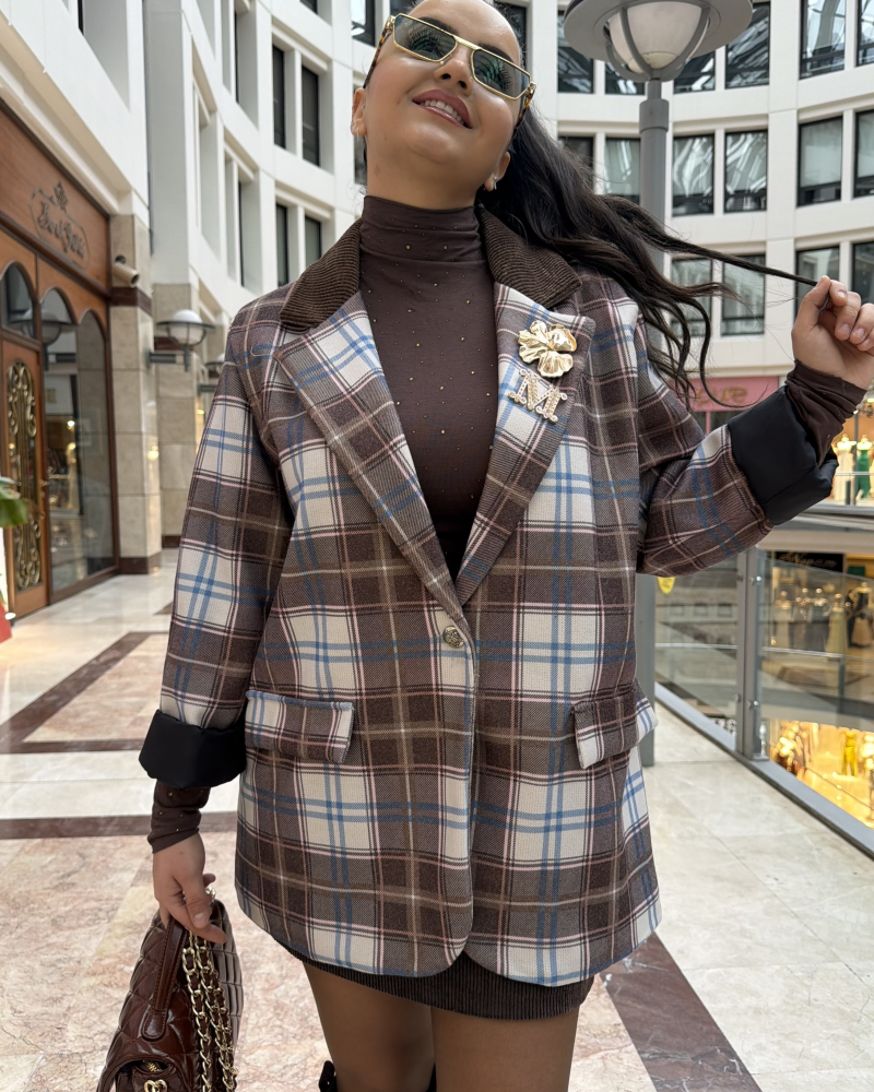 EKOSE BLAZER BLUE BROWN