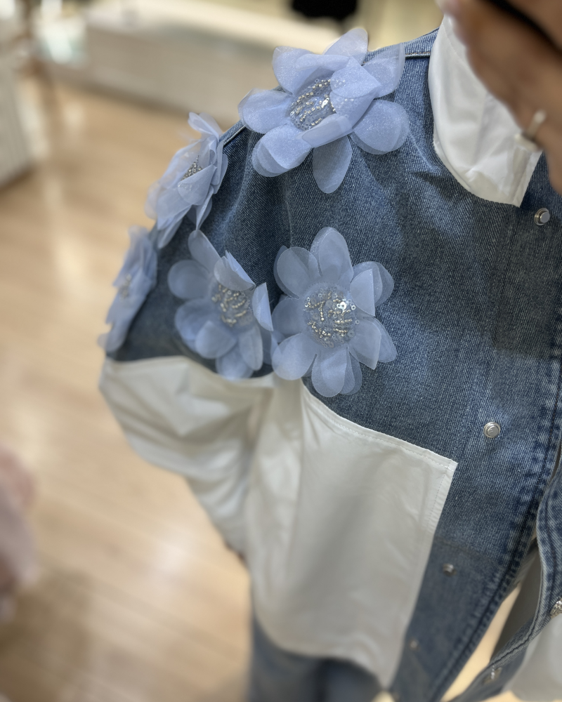 İTALY JEAN ÇİÇEKLİ CEKET