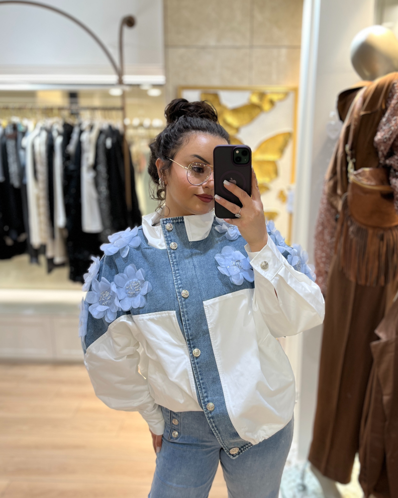 İTALY JEAN ÇİÇEKLİ CEKET