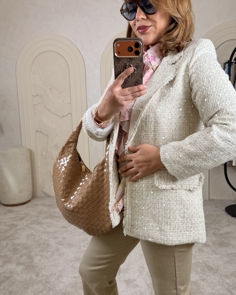 TÜVİT ŞEFFAF PAYET BLAZER CEKET