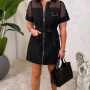 SİYAH FERMUAR DETAY MİNİ ELBİSE