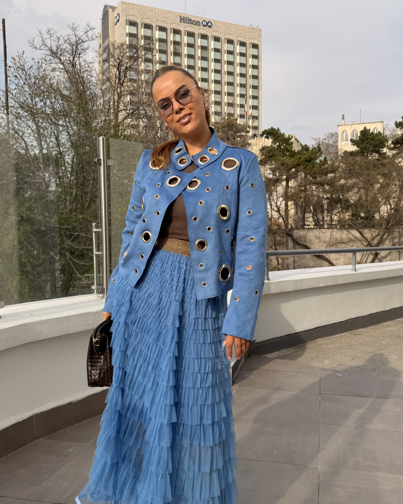 İTALYAN TÜTÜ ETEK İNDİGO