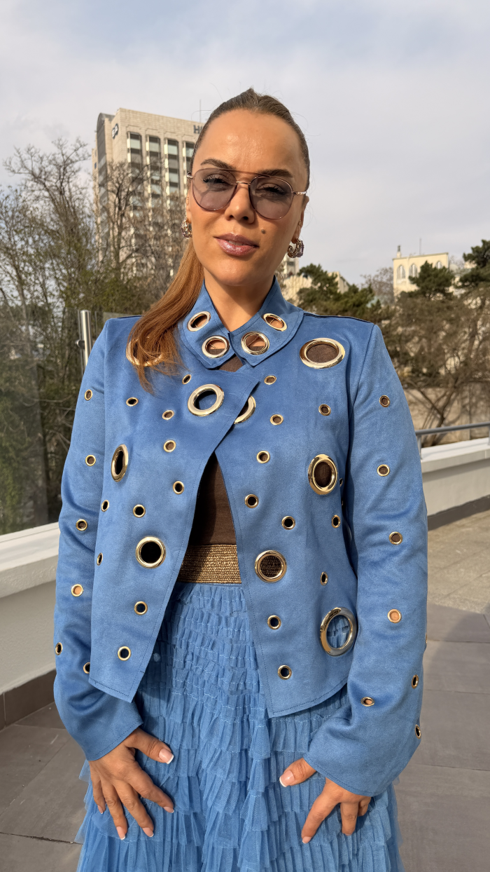 İTALYAN KUŞGÖZÜ CEKET İNDİGO