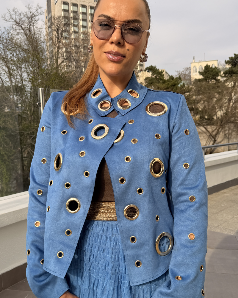 İTALYAN KUŞGÖZÜ CEKET İNDİGO