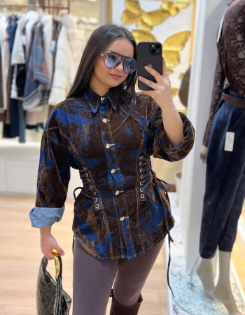 İTALYAN DOKULU KAHVE GÖMLEK