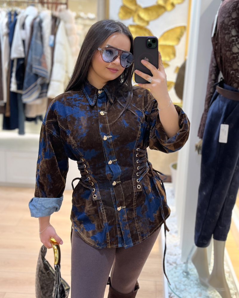 İTALYAN DOKULU KAHVE GÖMLEK