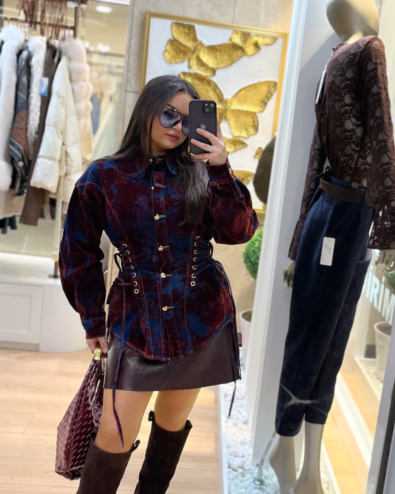 İTALYAN DOKULU BORDO GÖMLEK