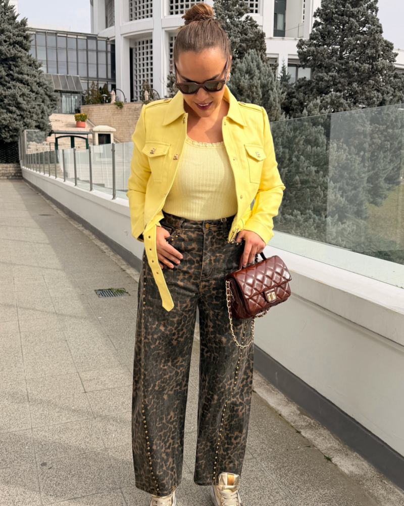 İTALYAN DERİ CEKET SARI