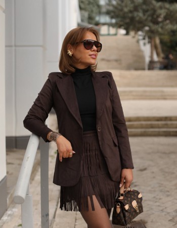 ACI KAHVE SÜET BLAZER CEKET