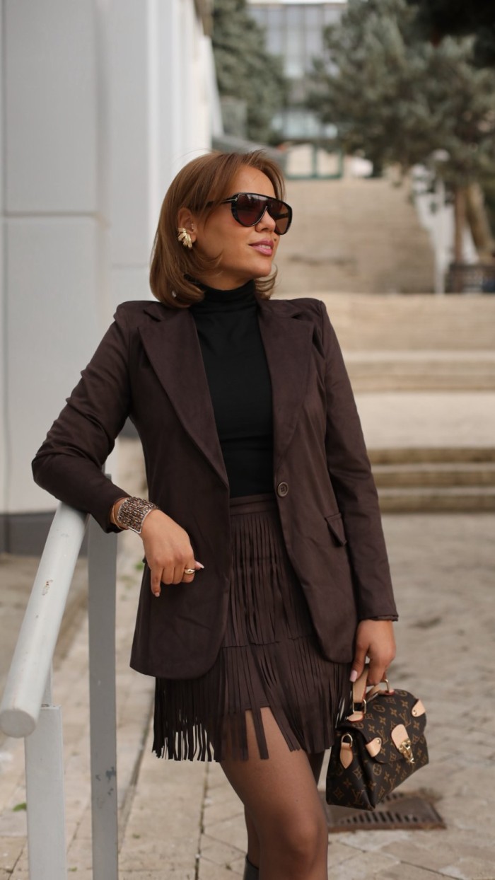 ACI KAHVE SÜET BLAZER CEKET