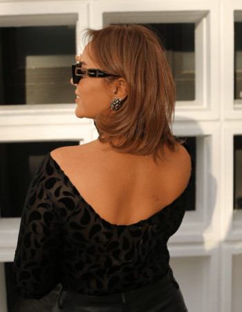 KADİFE TÜL DETAY ÇITÇITLI BODYSUİT