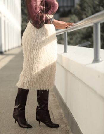 TÜL TASARIM İTHAL DESENLİ BLUZ