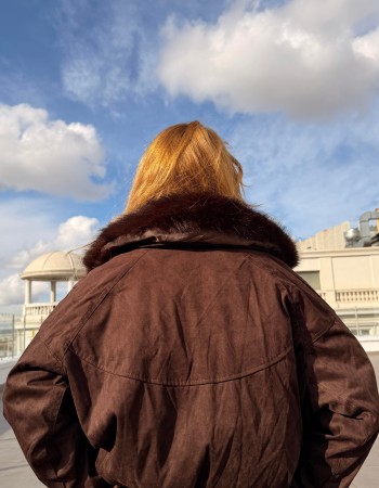 ACI KAHVE İTALYAN SÜET BOMBER MONT