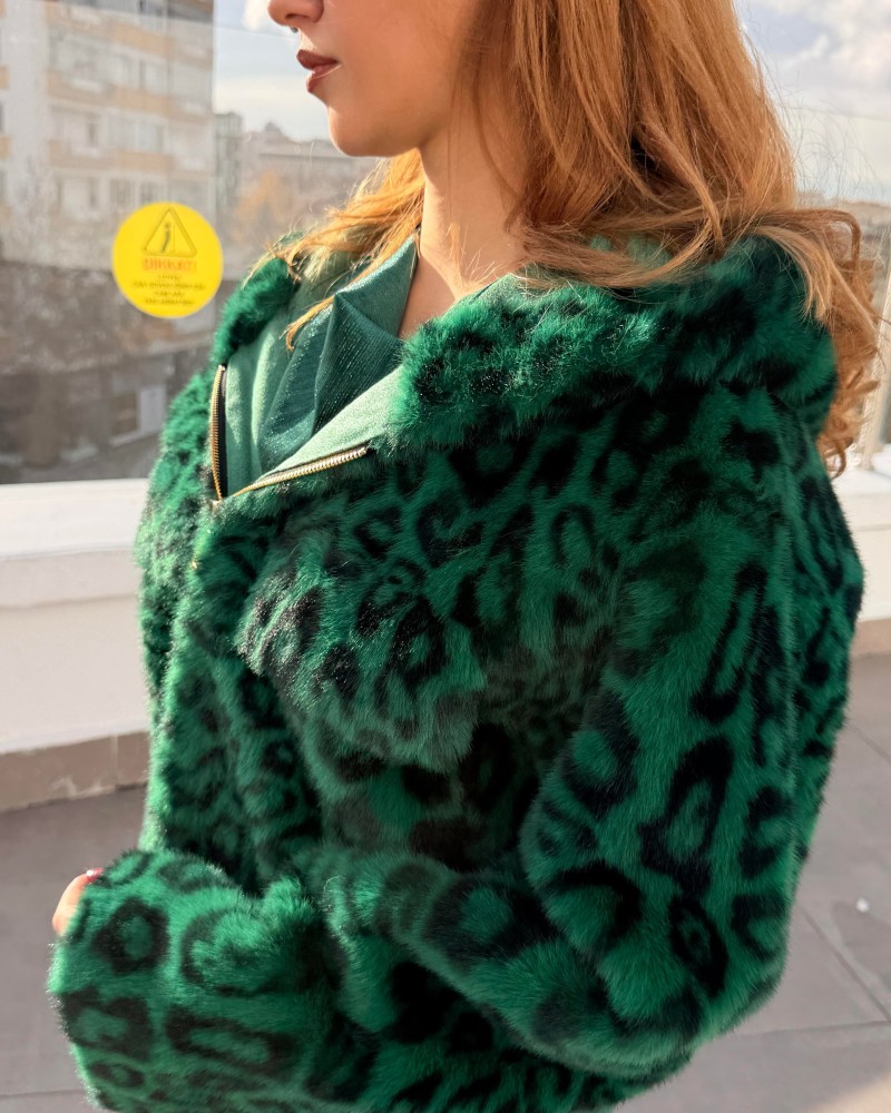 ALEX MAX LEOPAR KAPÜŞONLU KÜRK PREMIUM