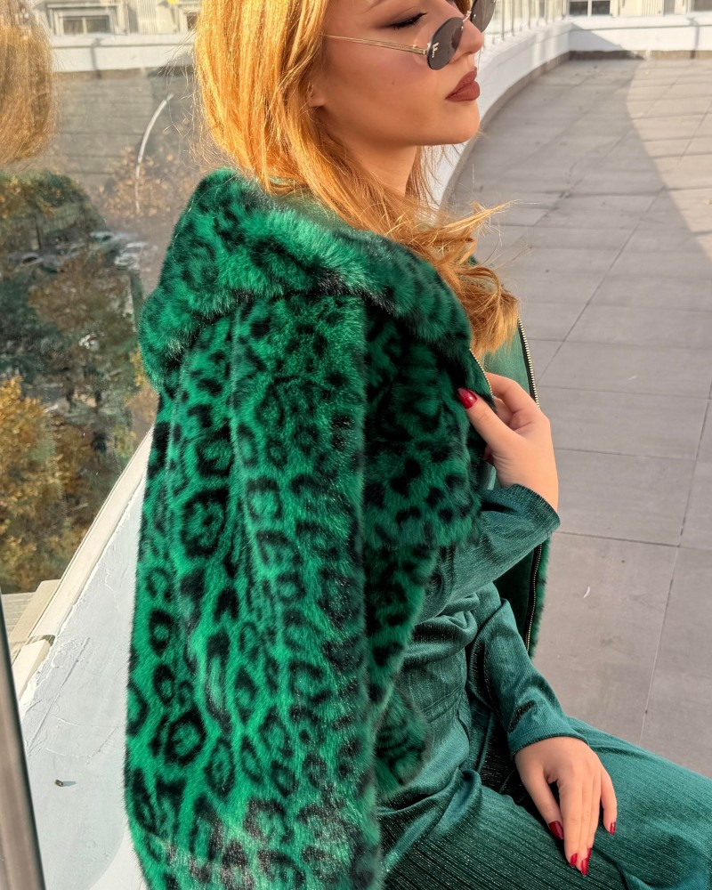 ALEX MAX LEOPAR KAPÜŞONLU KÜRK PREMIUM
