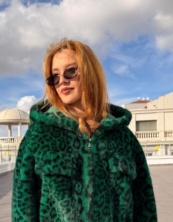 ALEX MAX LEOPAR KAPÜŞONLU KÜRK PREMIUM