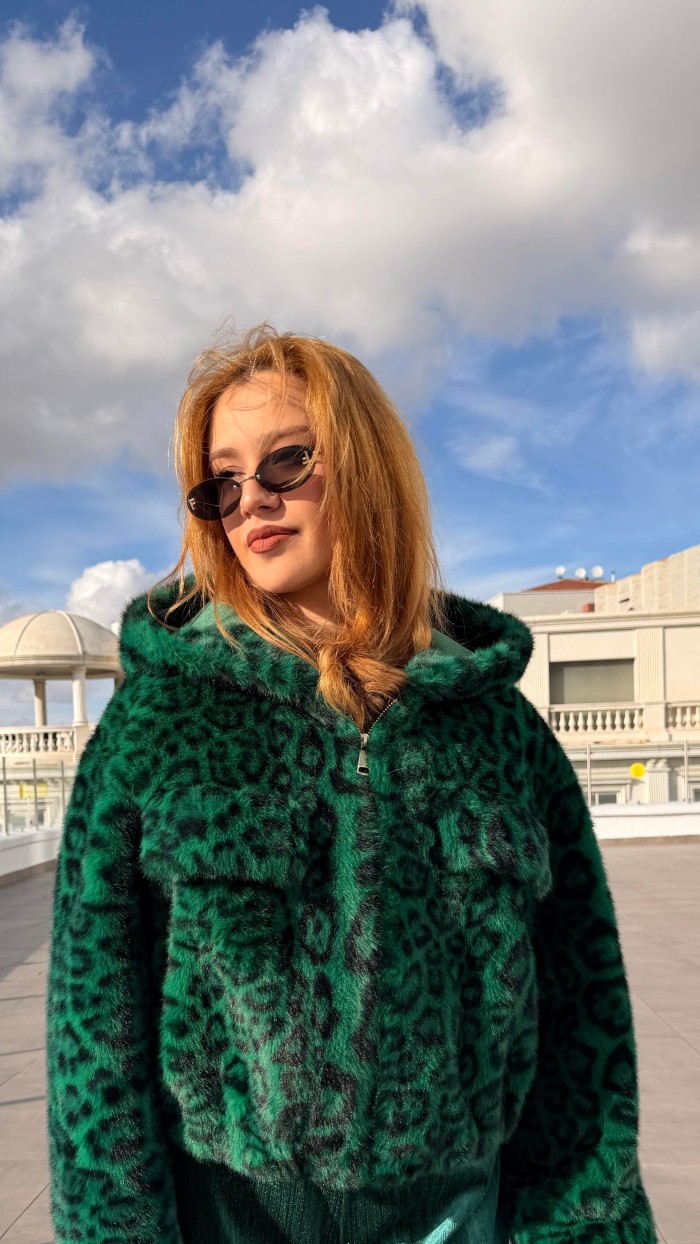 ALEX MAX LEOPAR KAPÜŞONLU KÜRK PREMIUM