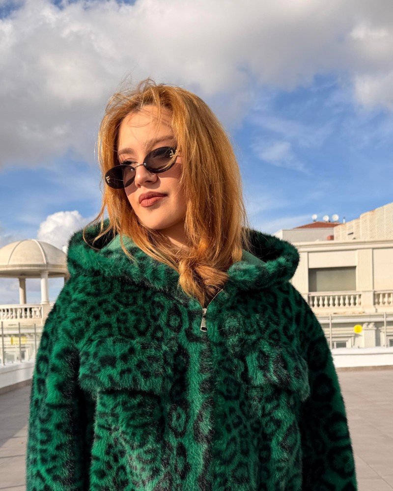 ALEX MAX LEOPAR KAPÜŞONLU KÜRK PREMIUM