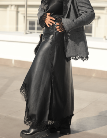 ASİMETRİK DERİ ETEK